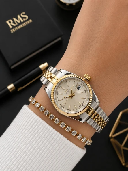 RMS Romanson Vintage Mini Kasa Özel Kordon 2 Yıl Garantili 3 Atm Kadın Kol Saati+Bileklik A2145.45 ürün görseli 1