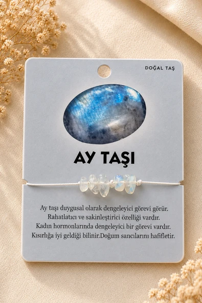 Asterdora Ay Taşı Doğal Taş İpli Bileklik ürün görseli 1