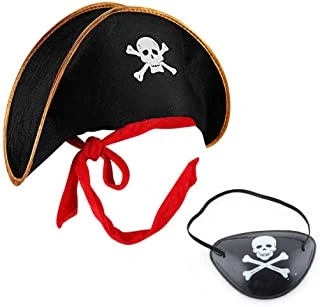 Kaptan Jack Çocuk Korsan Şapkası ve Göz Bandı Seti ürün görseli 1