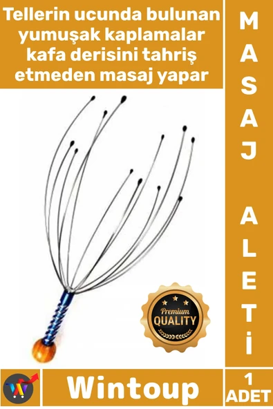 #Masaj 12 Telli Yumuşak Uçlu Rahatlatıcı Ergonomik Stres Giderici Uyarıcı Etkili Kafa Masaj Aleti ürün görseli 1