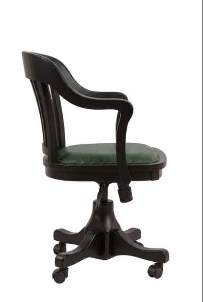 Throne Deri Döşemeli Ahşap Ofis Sandalyesi - Resim 4