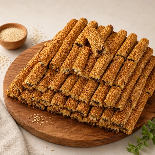 PROMAR GROUP Yumuşak Susamlı Hurma Rulosu Bol Susamlı, Doğal Hurma Dolgulu, Geleneksel Lezzet 1 KG ürün görseli 1