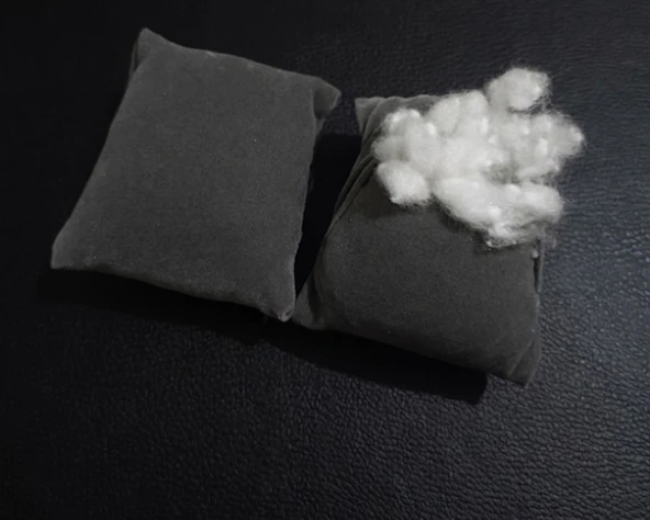 Gri saat yastığı kadife elyaf dolgu - Resim 5