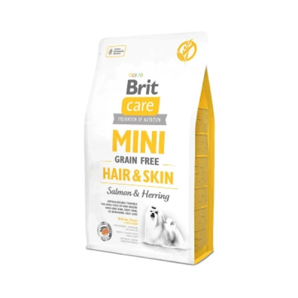 Brit Care Mini Hair&Skin Somonlu ve Ringa Balıklı Tahılsız Köpek Maması 2 Kg ürün görseli 1