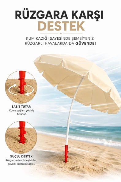 3'lü şemsiye sabitleme kazığı - Resim 7