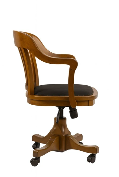 Throne Deri Döşemeli Ahşap Ofis Sandalyesi - Resim 10