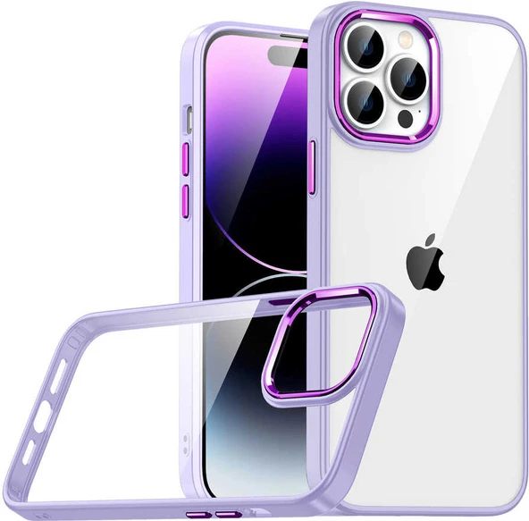 Apple iPhone 14 Pro Max Kılıf Mnc Flora Kapak-Lila ürün görseli 1