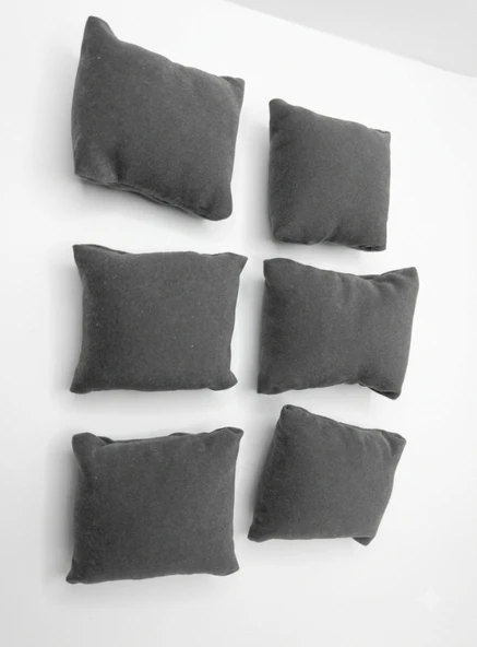 Gri saat yastığı kadife elyaf dolgu - Resim 4