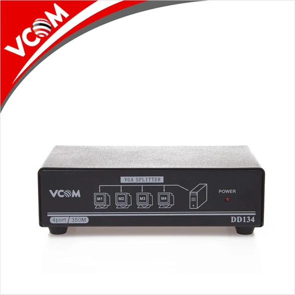 Vcom DD134 1-4 Port 350MHZ Metal Vga Splitter ürün görseli 1