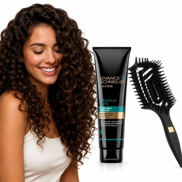 Avon Advance Techniques Bukle Belirginleştirici Krem 150 ml + Bukle Belirginleştirici Fırça Seti ürün görseli 1