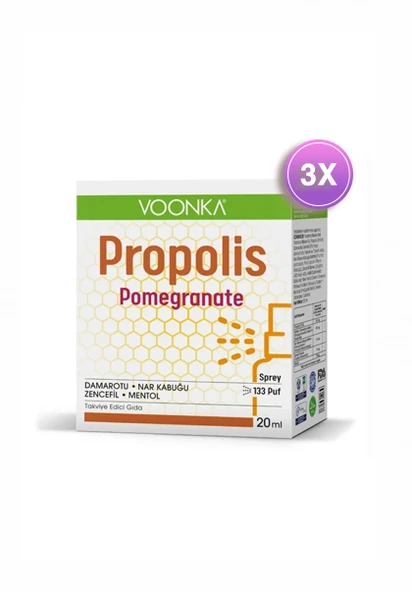 Voonka Propolis Pomegranate Sprey 20 ml 3 Adet ürün görseli 1