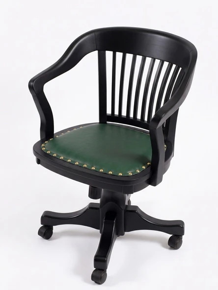 Throne Deri Döşemeli Ahşap Ofis Sandalyesi - Resim 3