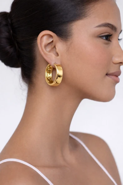 Loop Gold Halka Küpe ürün görseli 1