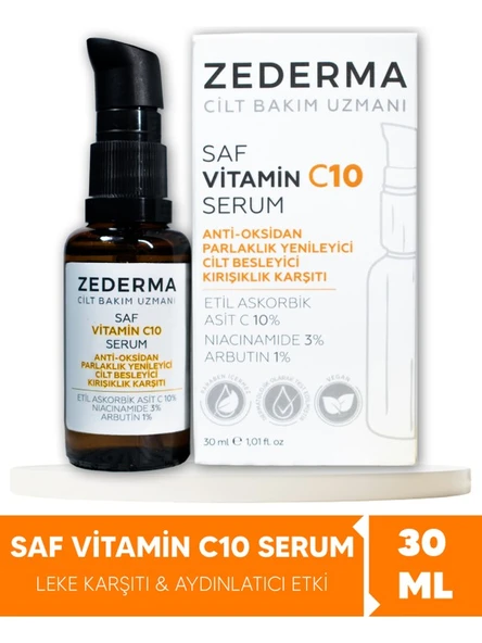 Zederma Saf Vitamin C 10 Serum & Parlaklık & Cilt Besleyici & Anti-Oksidan ürün görseli 1