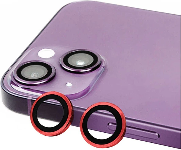 iPhone 14 Plus Uyumlu Mnc Cl-07 Kamera Lens Koruyucu-Kırmızı ürün görseli 1