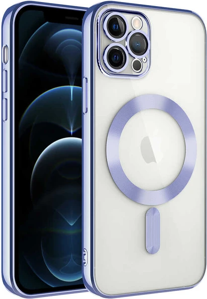 Apple iPhone 11 Pro Kılıf Kamera Korumalı Magsafe Wireless Şarj Özellikli Mnc Demre Kapak-Lila ürün görseli 1