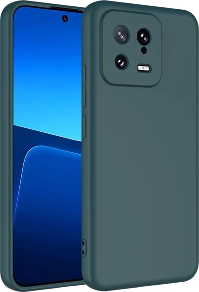 Xiaomi Mi 13 Kılıf Mnc Mara Laaakan Kapak-Koyu Yeşil ürün görseli 1
