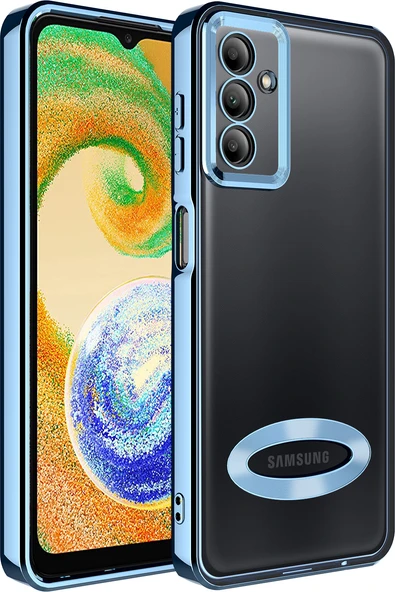 Galaxy A04S Kılıf Kamera Korumalı Logo Gösteren Mnc Omega Kapak-Sierra Mavi ürün görseli 1
