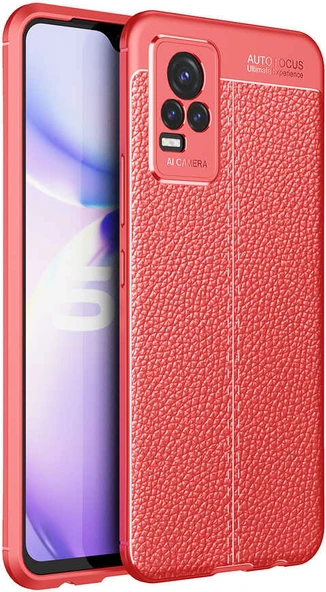 Vivo V21E Kılıf Mnc Niss Silikon Kapak-Kırmızı ürün görseli 1