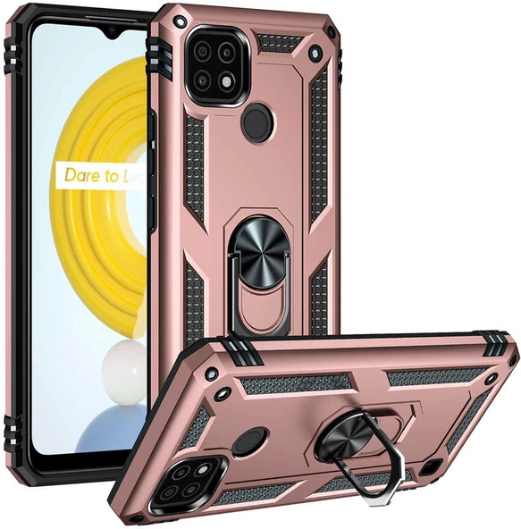 Realme C21 Kılıf Mnc Vega Kapak-Rose Gold ürün görseli 1