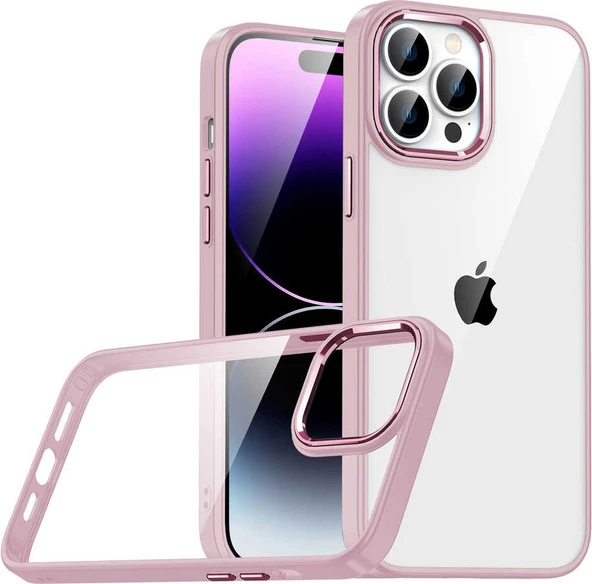 Apple iPhone 14 Pro Kılıf Mnc Flora Kapak-Rose Gold ürün görseli 1