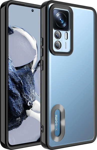 Xiaomi Mi 12T Pro Kılıf Kamera Korumalı Logo Gösteren Mnc Omega Kapak-Siyah ürün görseli 1