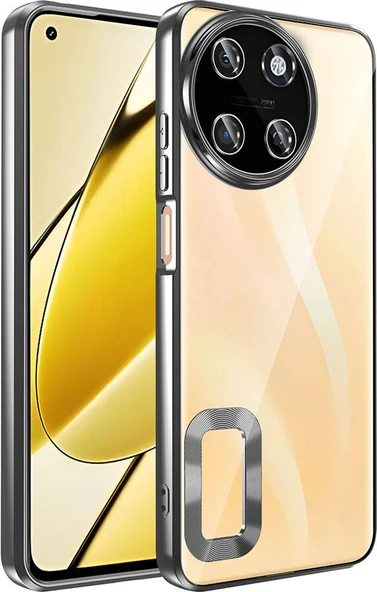 Realme 11 4g Kılıf Kamera Korumalı Logo Gösteren Mnc Omega Kapak-Siyah ürün görseli 1