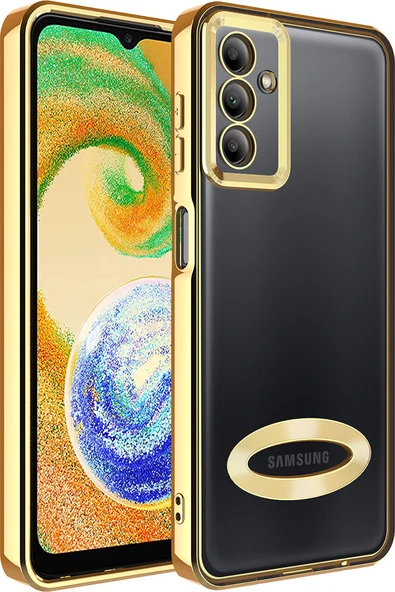 Galaxy A54 Kılıf Kamera Korumalı Logo Gösteren Mnc Omega Kapak-Gold ürün görseli 1