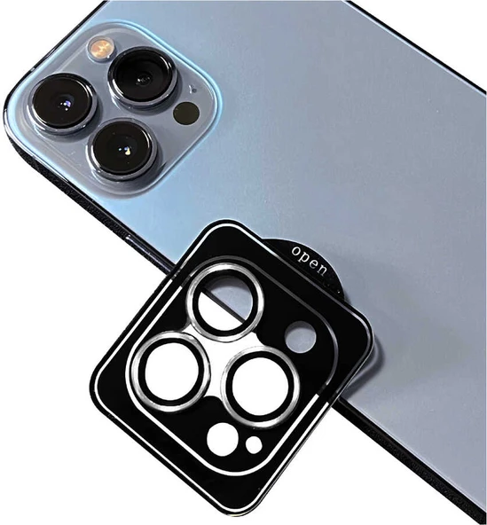 iPhone 14 Pro Uyumlu Mnc Cl-09 Kamera Lens Koruyucu-Gümüş ürün görseli 1
