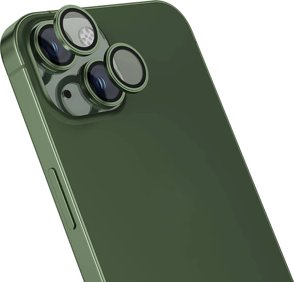 iPhone 15 Uyumlu Mnc Cl-15 Parmak Izi Bırakmayan Anti-Reflective Kamera Lens Koruyucu-Yeşil ürün görseli 1