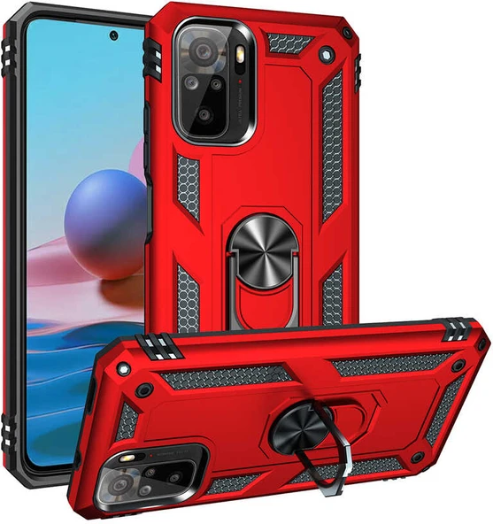Xiaomi Poco M5S Kılıf Mnc Vega Kapak-Kırmızı ürün görseli 1