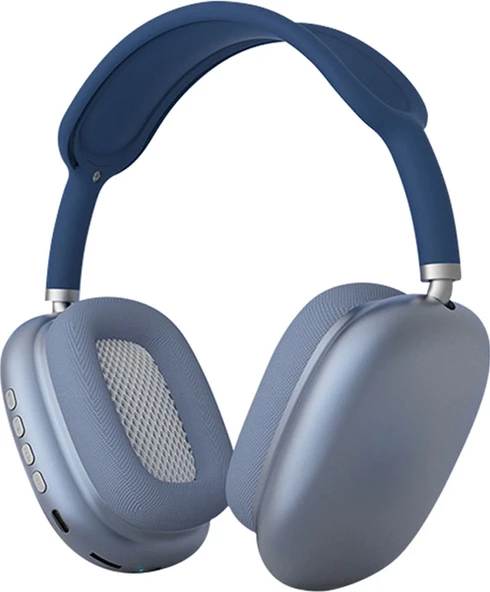 Mnc P9 Hi-Fi Ses Kalitesi Ayarlanabilir ve Katlanabilir Kulak Üstü Bluetooth Kulaklık-Mavi ürün görseli 1