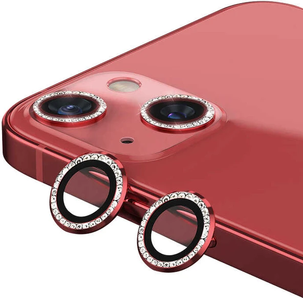 iPhone 13 Mini Uyumlu Mnc Cl-06 Kamera Lens Koruyucu-Kırmızı ürün görseli 1