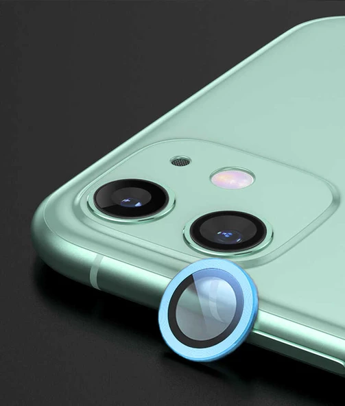 iPhone 12 Uyumlu Mnc Cl-07 Kamera Lens Koruyucu-Mavi ürün görseli 1
