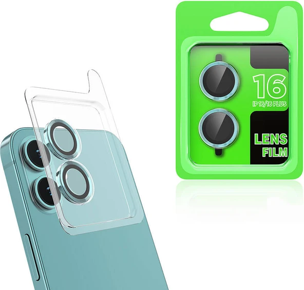 Apple iPhone 16 Plus Mnc Cl-07 Kamera Lens Koruyucu-Açık Yeşil ürün görseli 1