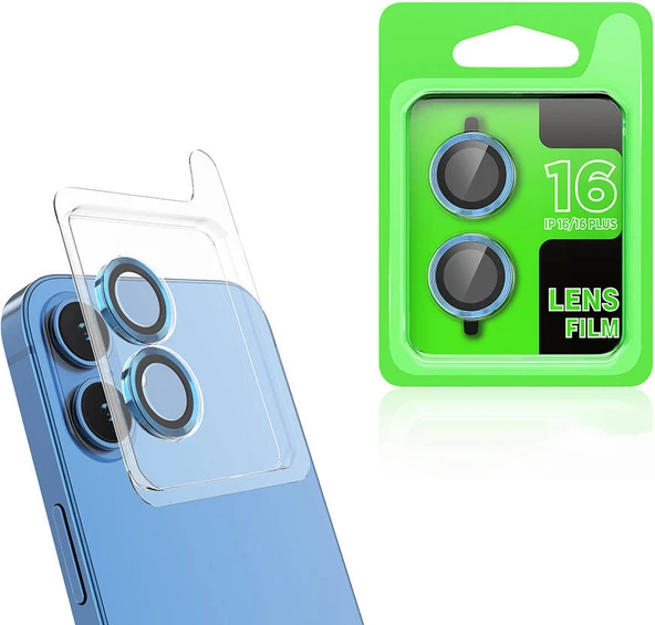 Apple iPhone 16 Plus Mnc Cl-07 Kamera Lens Koruyucu-Mavi Açık ürün görseli 1