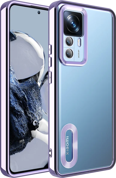 Xiaomi Mi 12T Kılıf Kamera Korumalı Logo Gösteren Mnc Omega Kapak-Lila ürün görseli 1