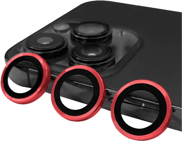 iPhone 14 Pro Uyumlu Mnc Cl-07 Kamera Lens Koruyucu-Kırmızı ürün görseli 1
