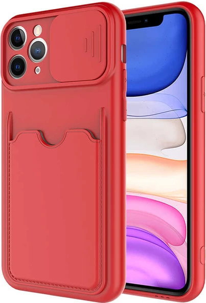 iPhone 11 Pro Max Kılıf ​mnc Kartix Kapak-Kırmızı ürün görseli 1