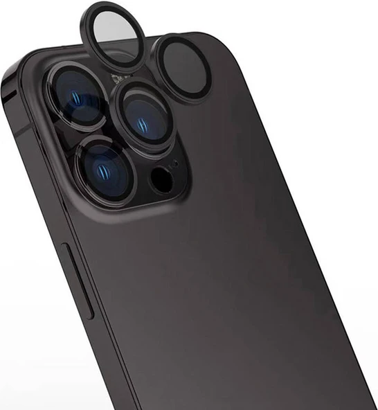 Apple iPhone 16 Pro Max Mnc Cl-15 Parmak Izi Bırakmayan Anti-Reflective Kamera Lens Koruyucu-Gri ürün görseli 1