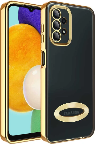 Galaxy A13 4g Kılıf Kamera Korumalı Logo Gösteren Mnc Omega Kapak-Gold ürün görseli 1