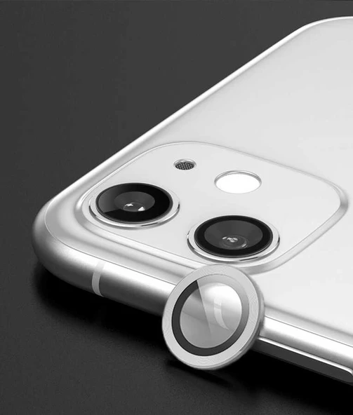 iPhone 12 Uyumlu Mnc Cl-07 Kamera Lens Koruyucu-Gümüş ürün görseli 1