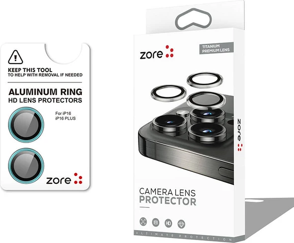 Apple iPhone 16 Plus Mnc Cl-12 Premium Safir Parmak Izi Bırakmayan Anti-Reflective Kamera Lens Koru ürün görseli 1