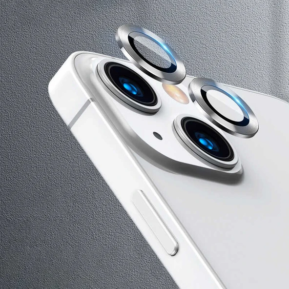 iPhone 13 Mini Uyumlu Mnc Cl-07 Kamera Lens Koruyucu-Gümüş ürün görseli 1