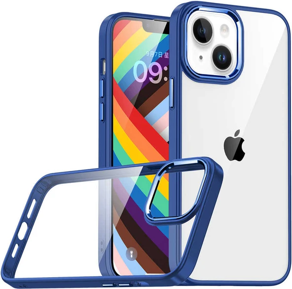Apple iPhone 14 Kılıf Mnc Flora Kapak-Lacivert ürün görseli 1