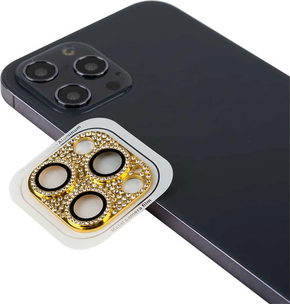 iPhone 11 Pro Uyumlu Mnc Cl-08 Kamera Lens Koruyucu-Gold ürün görseli 1