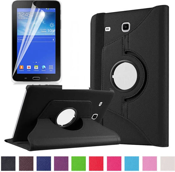 Galaxy Tab 3 Lite 7.0 T110  Uyumlu Mnc Dönebilen Standlı Kılıf-Siyah ürün görseli 1