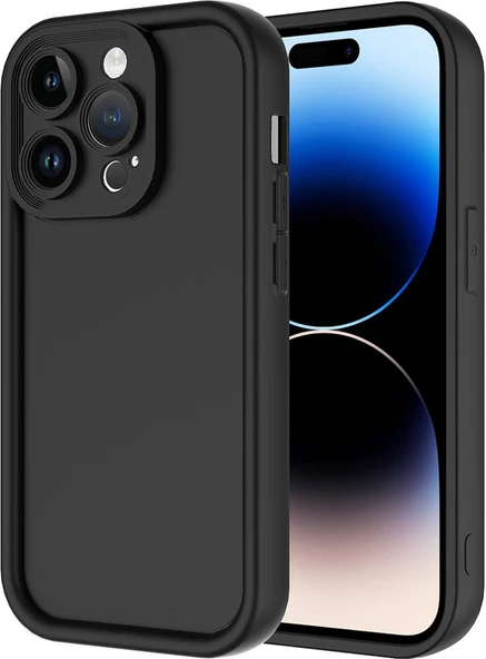Apple iPhone 14 Pro Max Kılıf Kamera Korumalı Mnc Ananas Kapak-Siyah ürün görseli 1