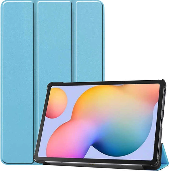 Lenovo Tab P11 Pro 11.2" 2.nesil  Uyumlu Mnc Smart Cover Standlı 1-1 Kılıf-Mavi ürün görseli 1