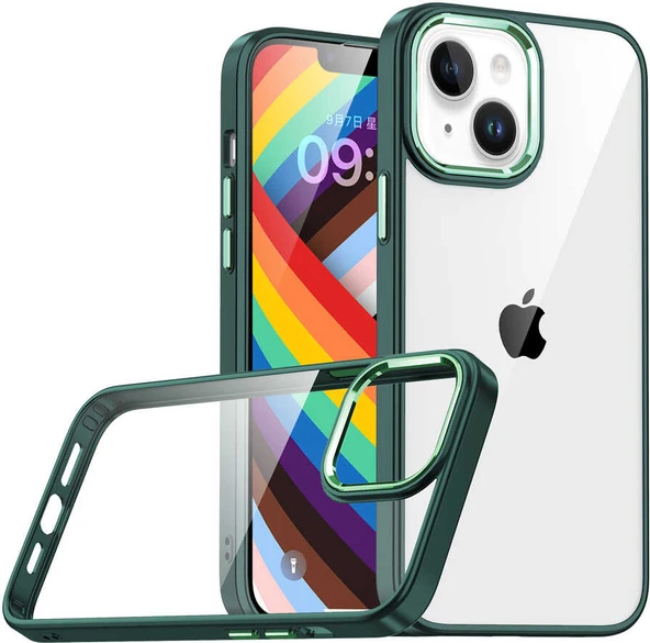 Apple iPhone 14 Kılıf Mnc Flora Kapak-Yeşil ürün görseli 1
